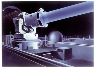 Concept art of turreted laser weapon.